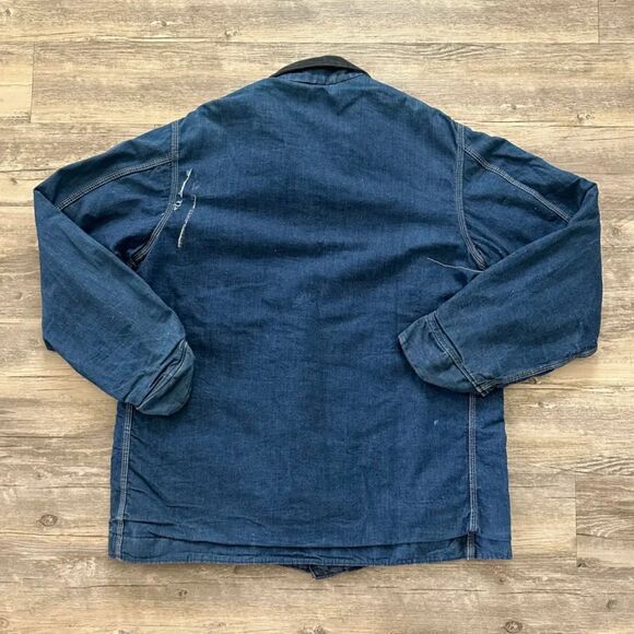 Vintage 50s JC Penney Denim Chore Coat Blanket Lined Size XL - Picture 6 of 7